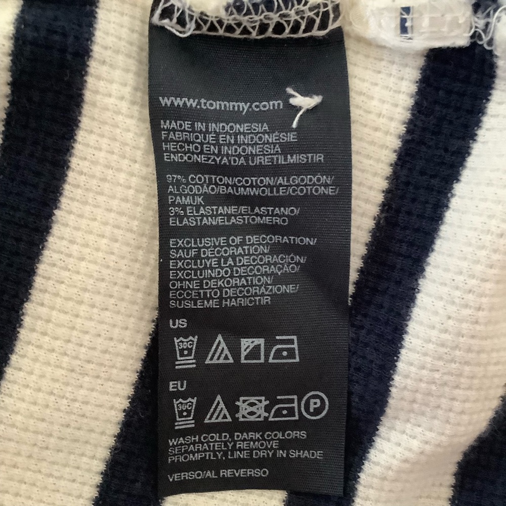 TOMMY HILFIGER Striped Navy & White Top - Picture 5 of 5